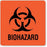 United Ad Label UAL Pre-Printed Label Warning Label Biohazard Fluorescent Red 6 X 6 Inch - ULPC466