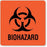 UAL - Pre-Printed Label Warning Label Fluorescent Red Paper Biohazard / Symbol Black Biohazard 6 X 6 Inch - ULPC466
