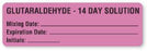 United Ad Label Pre-Printed Label Anesthesia Label Glutaraldehyde - 14 Day Solution Mixing Date Expiration Date Initials Purple 1-1/4 X 4 Inch - ULCS316