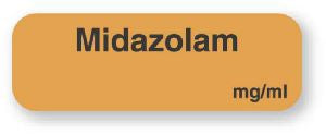 United Ad Label Pre-Printed Label Anesthesia Label Midazolam Mg/Ml Orange 1/2 X 1-1/2 Inch - ULAM257