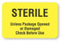 United Ad Label Pre-Printed Label Advisory Label Sterile Unless Package Opened Or Damaged Check Before Use Yellow 1-1/8 X 1-3/4 Inch - ULCS652