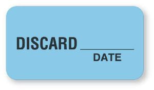 UAL - Pre-Printed Label Auxiliary Label Light Blue Paper Discard Date Black Quality Control Label 7/8 X 3 Inch - ULQC207