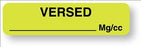 United Ad Label Pre-Printed Label Anesthesia Label Versed Mg/Cc Fluorescent Green 5/16 X 1-1/4 Inch - ULAM717