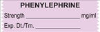 UAL - Drug Label Anesthesia Label Phenylephrine Strength_mcg/mL Exp Dt Tm_ Violet 1/2 X 1-1/2 Inch - ULTA150