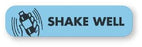 United Ad Label - Pre-Printed Label Auxiliary Label Blue Paper Shake Well Black Safety and Instructional 3/8 X 1.531 Inch - ULFP1110