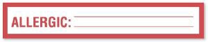 United Ad Label UAL Pre-Printed Label Allergy Alert ALLERGIC:_____________ White 1 X 6 Inch - ULSH94