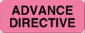 United Ad Label UAL Pre-Printed Label Instructional Label Advance Directive Fluorescent Red 7/8 X 2-1/4 Inch - ULMR720