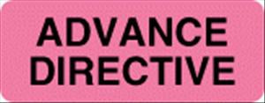 UAL - Pre-Printed Label Advisory Label Fluorescent Red Paper Advance Directive Black Safety and Instructional 7/8 X 2-1/4 Inch - ULMR720