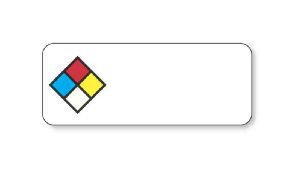UAL - Pre-Printed Label Warning Label Blue / Red / White / Yellow Paper Chemical Hazard Symbol Color Block Caution 7/8 X 2-1/4 Inch - ULHL302