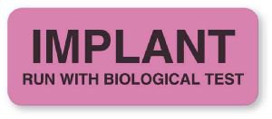 UAL - Pre-Printed Label Laboratory Use Red Paper Implant Run with Biological Test Black Lab / Specimen 7/8 X 2-1/4 Inch - ULCS082