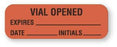 United Ad Label Pre-Printed Label Communication Fill In Vial Opened Expires Date Initials Fluorescent Red 1/2 X 1-1/2 Inch - ULFP294
