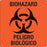 United Ad Label Pre-Printed Label Warning Label Biohazard Peligro Biologico Fluorescent Red 3 X 3 Inch - ULBH050B