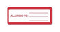 United Ad Label UAL Pre-Printed Label Allergy Alert Allergic To Red / White 1-1/8 X 3 Inch - ULHN303