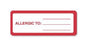 UAL - Pre-Printed Label Allergy Alert Red / White Paper Allergic To Red Alert Label 1-1/8 X 3 Inch - ULHN303