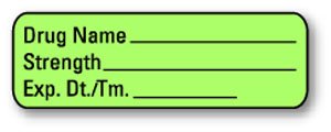 UAL - Pre-Printed Label Anesthesia Label Paper Drug Name_ Strength_Exp_ Black Medication Name 1/2 X 1-1/2 Inch - ULAL100