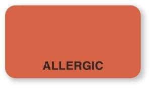 United Ad Label Pre-Printed Label Allergy Alert Allergic Fluorescent Red 7/8 X 1-5/8 Inch - ULMC029
