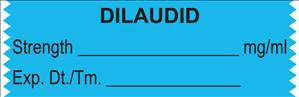 UAL - Drug Label Anesthesia Label Tape Dilaudid Strength_% Exp DT Tm_ Light Blue 1/2 X 1-1/2 Inch - ULTA215