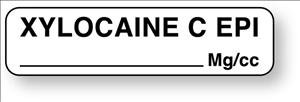 UAL - Drug Label Anesthesia Label Xylocaine EPI mg/cc White 5/16 X 1-1/4 Inch - ULAM721
