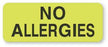 United Ad Label Pre-Printed Label Allergy Alert No Allergies Fluorescent Green 7/8 X 3 Inch - ULHN208