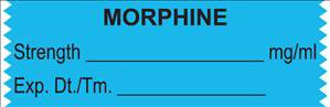UAL - Drug Label Anesthesia Label Tape Morphine Strength_mg/mL Exp Dt Tm Light Blue 1/2 X 1-1/2 Inch - ULTJ066