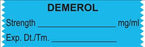 United Ad Label Pre-Printed Label Anesthesia Label Demerol mg/ml Light Blue 1/2 X 1-1/2 Inch - ULTJ074