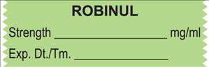 United Ad Label Pre-Printed Label Anesthesia Label Robinul mg/ml Green 1/2 X 1-1/2 Inch - ULTJ079