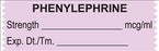 United Ad Label Pre-Printed Label Anesthesia Label Phenylephrine mcg/ml Violet 1/2 X 1-1/2 Inch - ULTJ083