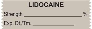 United Ad Label Pre-Printed Label Anesthesia Label Lidocaine % Gray 1/2 X 1-1/2 Inch - ULTJ121