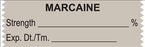 United Ad Label Pre-Printed Label Anesthesia Label Marcaine % Gray 1-1/2 X 1/2 Inch - ULTA092