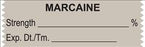 UAL - Drug Label Anesthesia Label Tape Marcaine Strength_% Exp Dt Tm_ Gray 1/2 X 1-1/2 Inch - ULTA092
