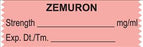 United Ad Label Pre-Printed Label Anesthesia Label Zemuron Mg/ml Fluorescent Red 1-1/2 X 1/2 Inch - ULTJ110