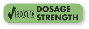 UAL - Pre-Printed Label Advisory Label Green Paper Note Dosage Strength Black Medication Instruction 3/8 X 1-5/8 Inch - ULFP1153