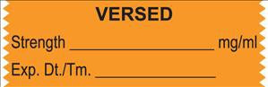 United Ad Label Pre-Printed Label Anesthesia Label Versed Mg/ml Orange 1-1/2 X 1/2 Inch - ULTJ013