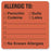 United Ad Label UAL Pre-Printed Label Allergy Alert Allergic To, Penicillin Sulfa Codeine Latex No Known Allergies Fluorescent Red 1-1/2 X 1-1/2 Inch - ULHN877