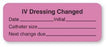 United Ad Label Pre-Printed Label Instructional Label IV Dressing Changed Date Initial Catheter Size Next Change Due Fluorescent Pink 7/8 X 2-1/4 Inch - ULIV246