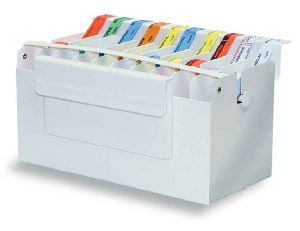 UAL - Label and Tape Dispenser 5-5/8 X 8-5/8 Inch Desktop / Wall Mount Manual Pull Metal White 1 Each For use with Medcial Labeling Tapes - ULTLD1