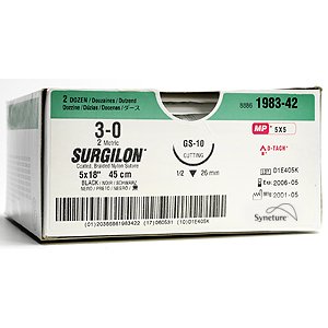 Surgilon - Suture without Needle Braided Nylon Nonabsorbable Coated Size 0 18 Inch Suture - 88861917-61