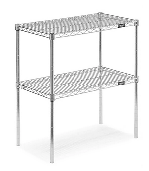 SHELVING UNIT, 2SHELF WIRE CHROME 