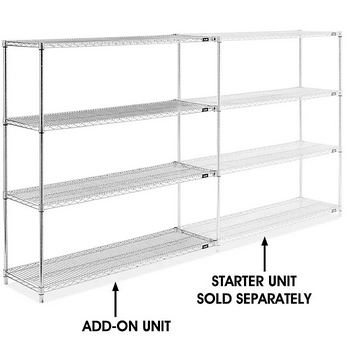 SHELVING UNIT, CHROME WIRE ADD-ON UNIT