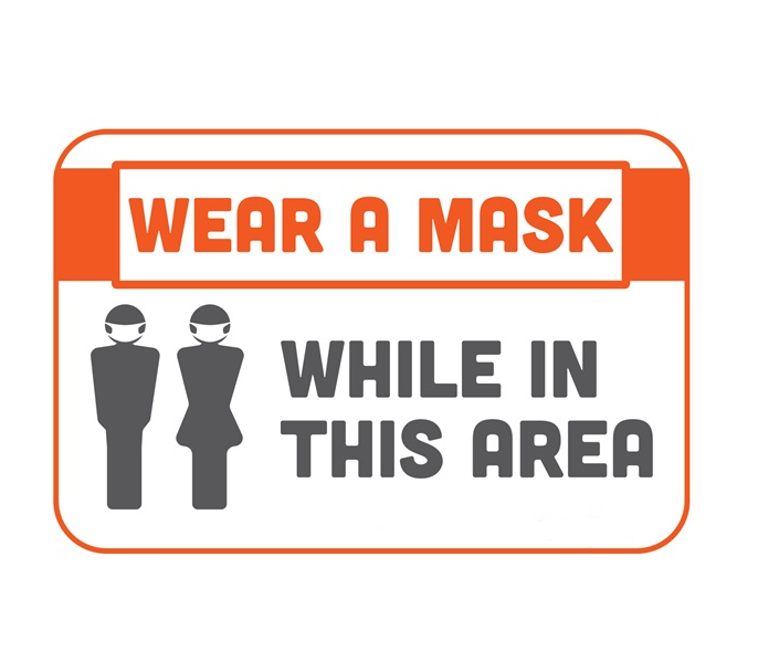 BeSafe Messaging Commercial Wall Decals - Orange & White, 6" x 9", Pack of 3