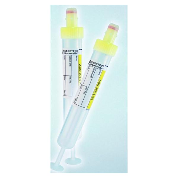 S-Monovette ACD-A - Venous Blood Collection Tube Round Bottom Plain 15 X 92 mm 8.5 mL Yellow Screw Cap Polypropylene Tube - 01.1624.001