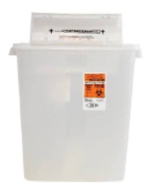 Cardinal NovaPlus Sharps Container Novaplus Mailbox 3 Gallon Clear Horizontal Entry Counterbalance Lid - V8536