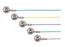 Natus Medical Snap Leads 3 M Length, Electrodes With Touchproof Connectors, Blue, Grey, Purple, Green And Yellow Snap Electrodes - 019-419300