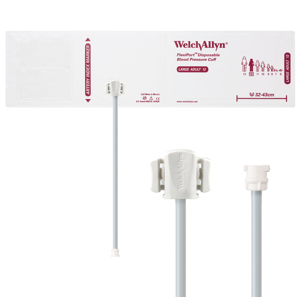 Welch Allyn Cuff, Vinyl LG AD, 1-Tube, MQ - VINYL-12-1MQ
