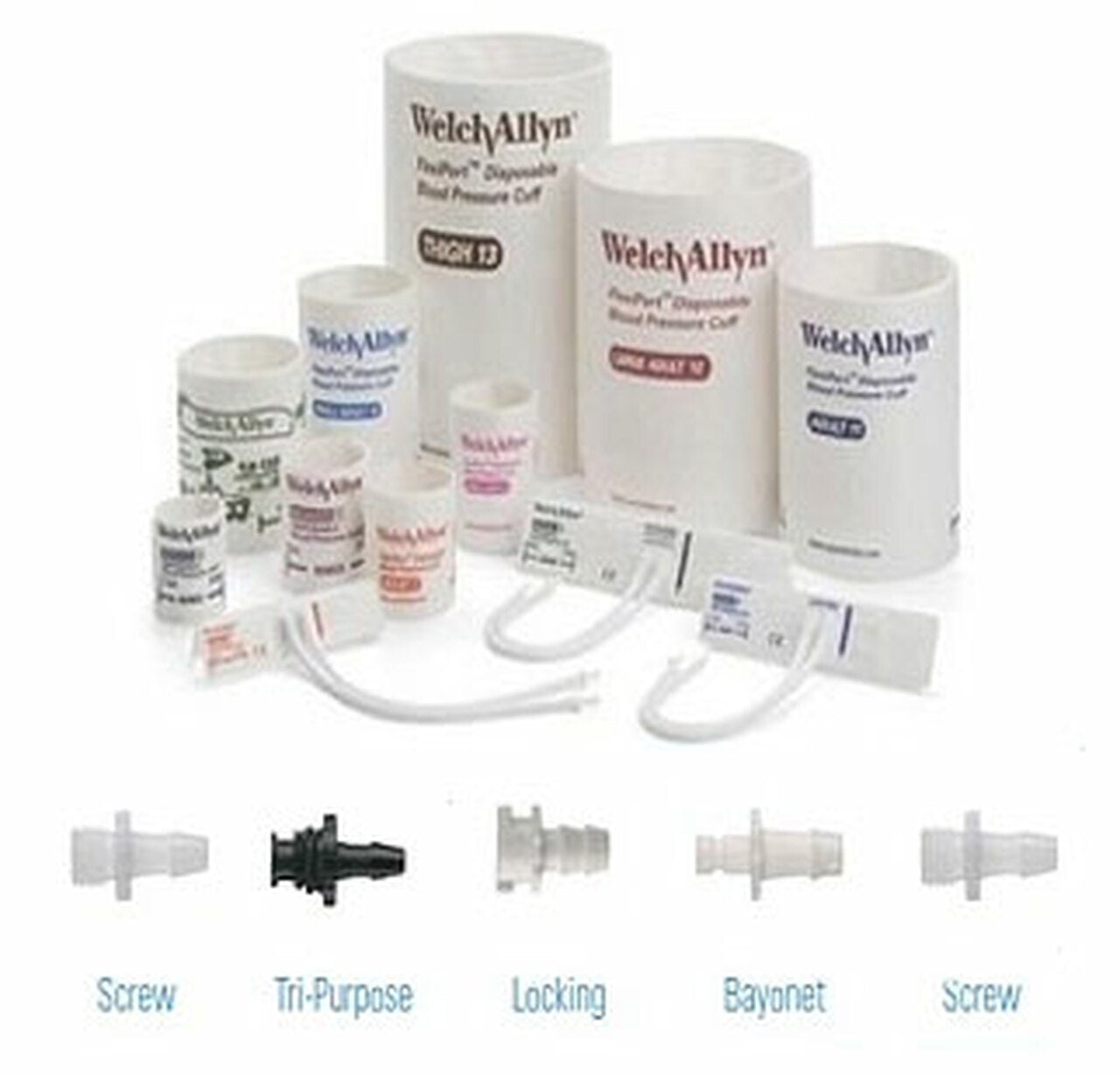 Welch Allyn Cuff, Soft, Locking Connector, 2-Tube, Large Adult, 20 per Pack - SOFT-12-2MQ