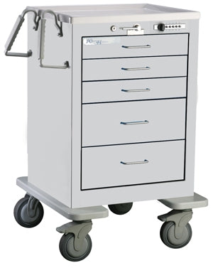 Waterloo Industries Treatment Cart Steel 24.25 X 25.5 X 37.75 Inch 5 Drawers Light Gray - JSGKU-33366