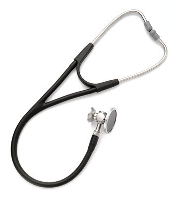 Harvey DLX - Cardiology Stethoscope Black 1-Tube 28 Inch Tube Double-Sided Chestpiece - 5079-325S
