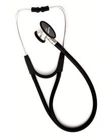 Harvey Elite - Cardiology Stethoscope Black 1-Tube 17 Inch Tube Double-Sided Chestpiece - 5079-125P