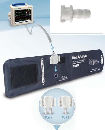 Welch Allyn FLEXIPORT Blood Pressure Cuff, 1 Tube Bladder FlexiPort Adult Long 25 - 34 cm Nylon - REUSE-11L-1MQ