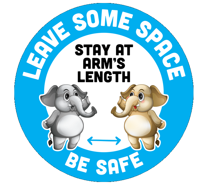 BeSafe Messaging Education Floor Decals - Blue & White, 12" x 12", Pack of 6